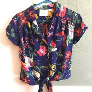 Anthropologie Maeve Floral Button Down Blouse
